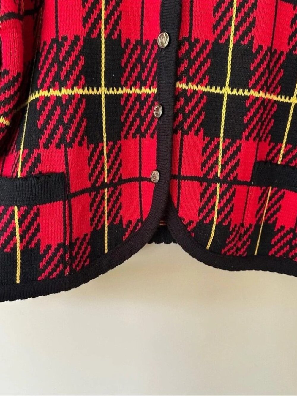 Tally-Ho Vintage 90s Red Plaid Holiday Sweater, 1X - Picture 8 of 9